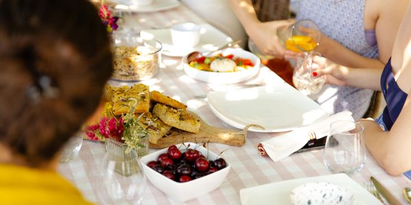 Brunch on our yoga retreat in Tuscany.