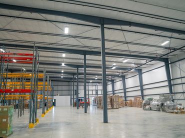 Interior of pre-engineered metal building