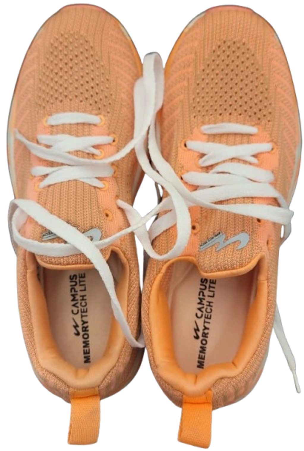 Pair of orange Campus Memorytech Lite running shoes.