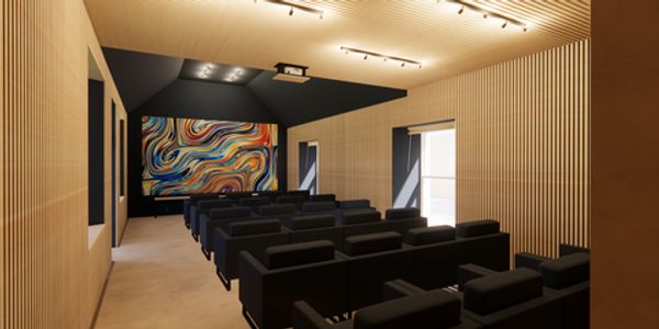 Visual design of The Bank cinema and events space