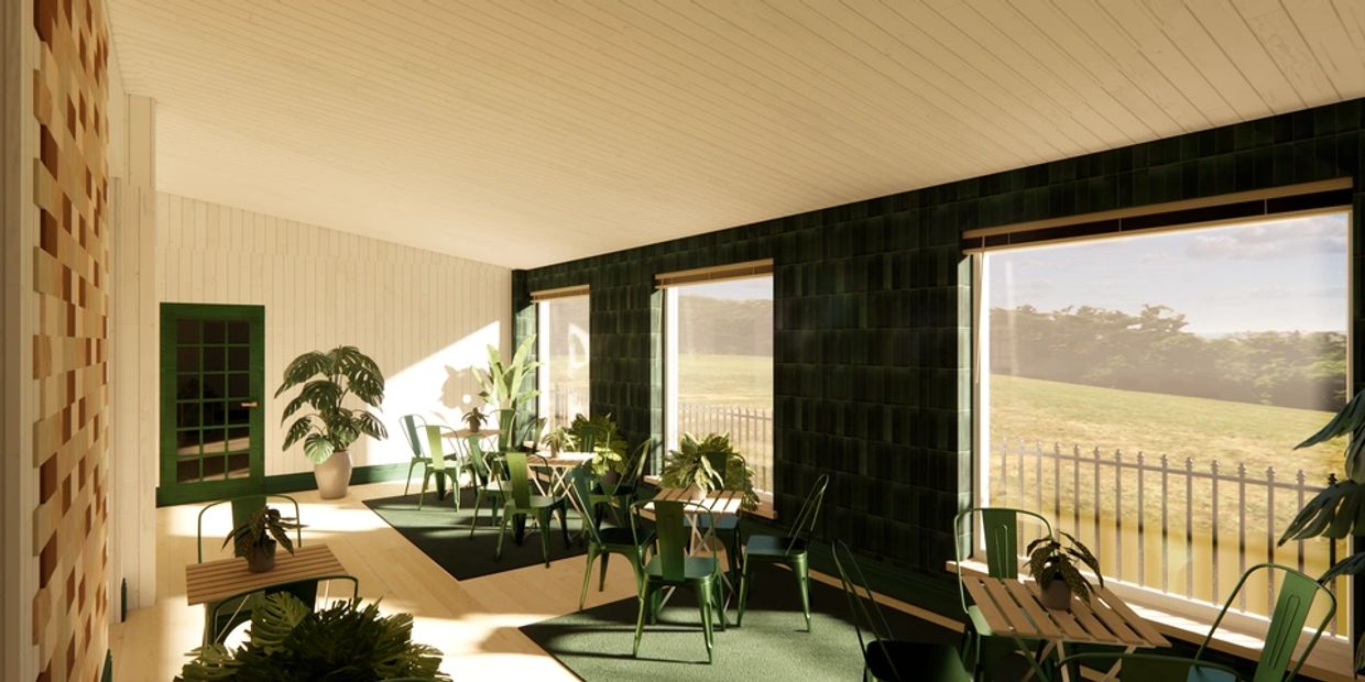 Visual design of The Bank extension area