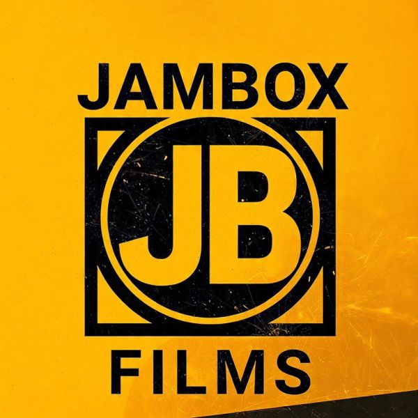 Jambox Films logo in bold black on yellow background with distressed texture.