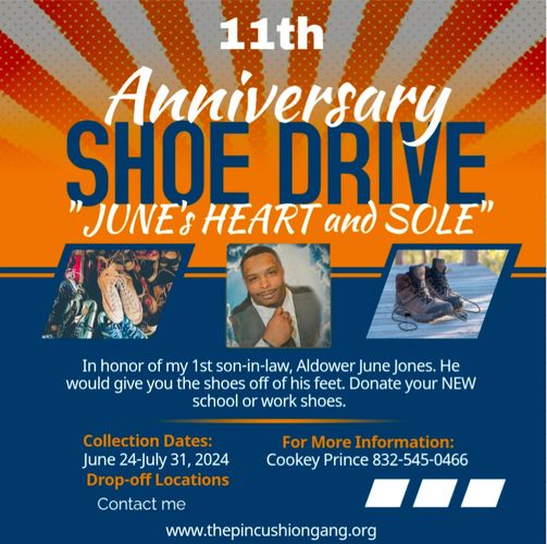 Shoes will be donated to sickle cell families and a women's shelter.