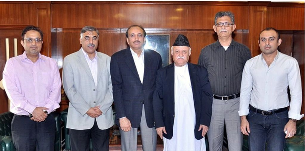 Nusrat Mirza Chughtai, second from left with ABAD's members