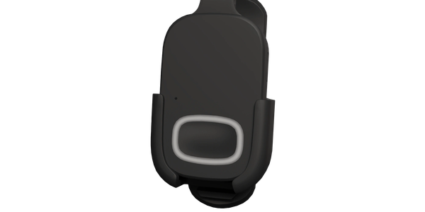 Black car phone holder with a sleek design and a silver accent.