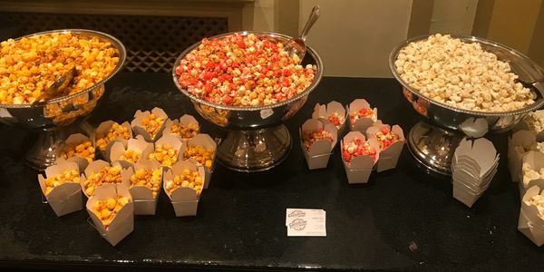 Wedding reception popcorn bar