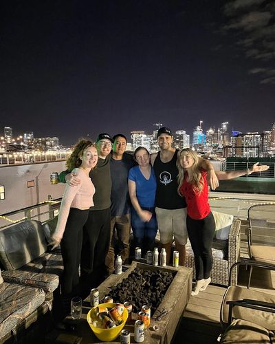 friends at night enjoying late night drinks Calgary