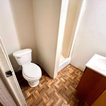 Apartment's one bathroom