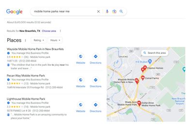 Results of a Near Me Search