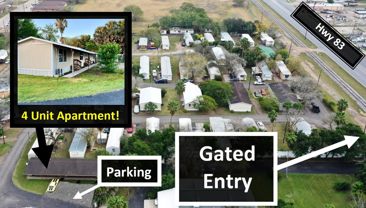 Aerial view of apartment and parking