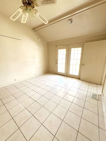 Duplex bedroom and entrance