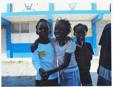 schoolchildren outside