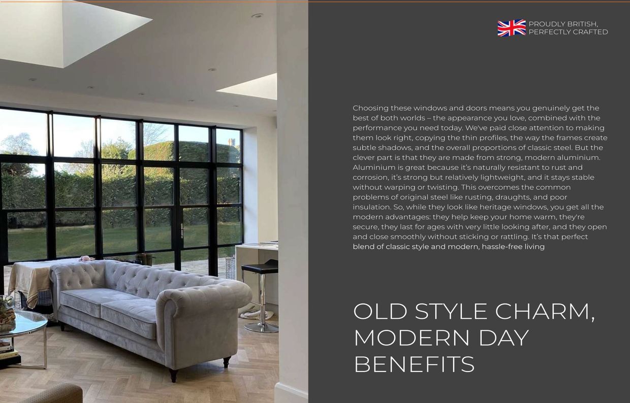 AD-55 Steel Look French Doors Cumbria | Windows in the Lakes