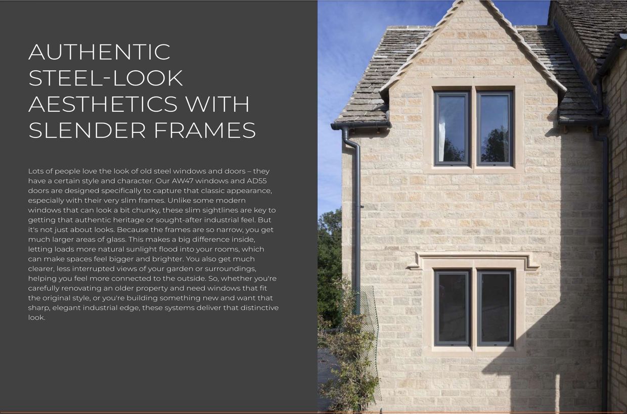 AW-47 Steel Look French Doors Cumbria | Windows in the Lakes