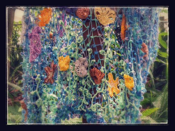 Crochet shawl ocean life