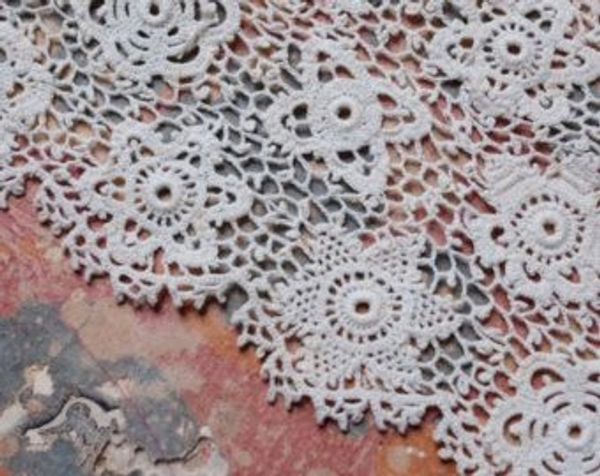 Irish Lace with picot and floral motifs