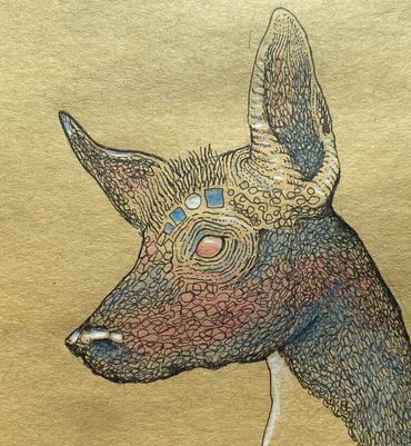 “Xolo iii” (Sonderwol Legend Sumati Prejnt aka Mexx) on kraft paper