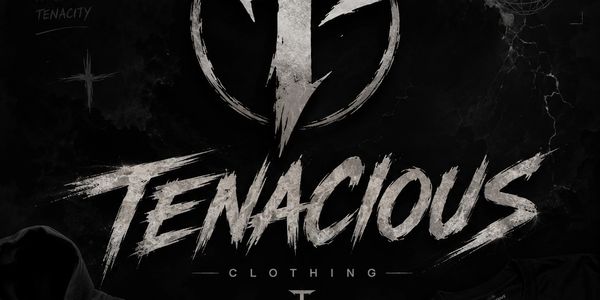Logo for Tenacious Clothing with bold lettering.