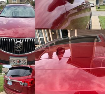 Before and after of a beautiful Buick Envision that Precision PDR repaired!