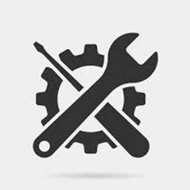 Icon featuring a wrench and screwdriver crossed over a gear symbol.