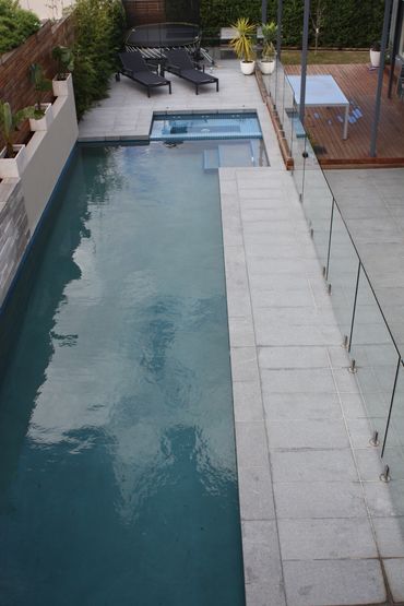 Lap pool with spa