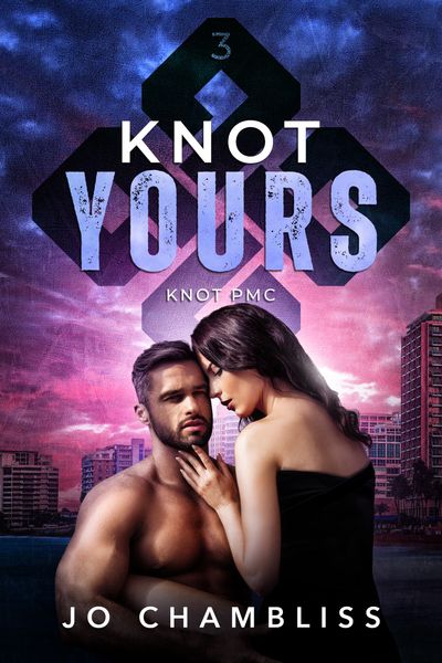 Romantic book cover with a couple against a city skyline at dusk.