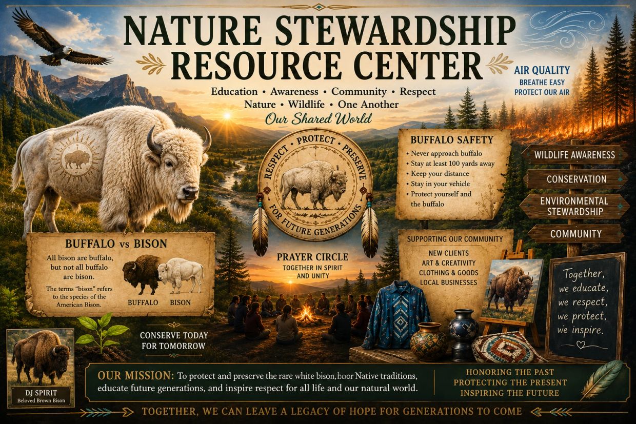 Nature Stewardship Resource Center promoting buffalo conservation and community awareness.