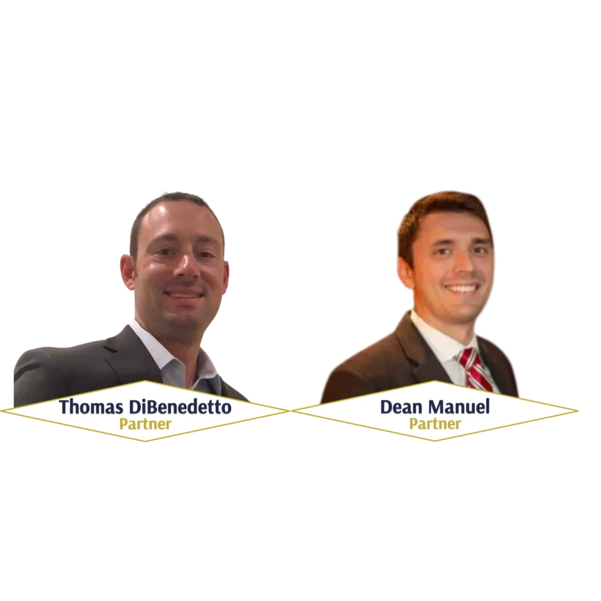 Portraits of Thomas DiBenedetto and Dean Manuel, both partners in a firm.