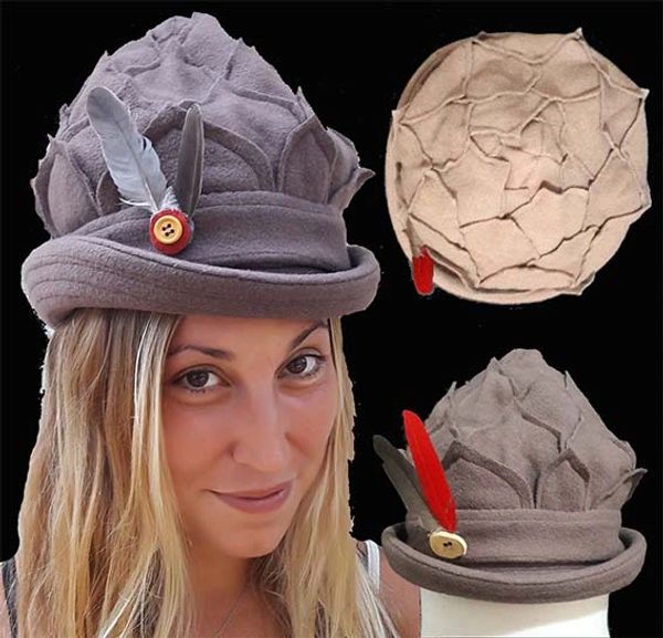 sombreros diferentes únicos personalizados costura creativa sostenible upcycle equilibrio recicle