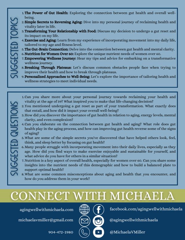 Flier creation for Aging Well with Michaela.