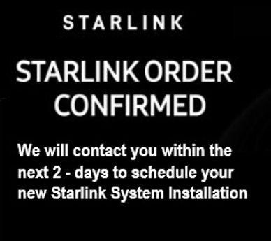 Starlink order confirmation with installation scheduling details.