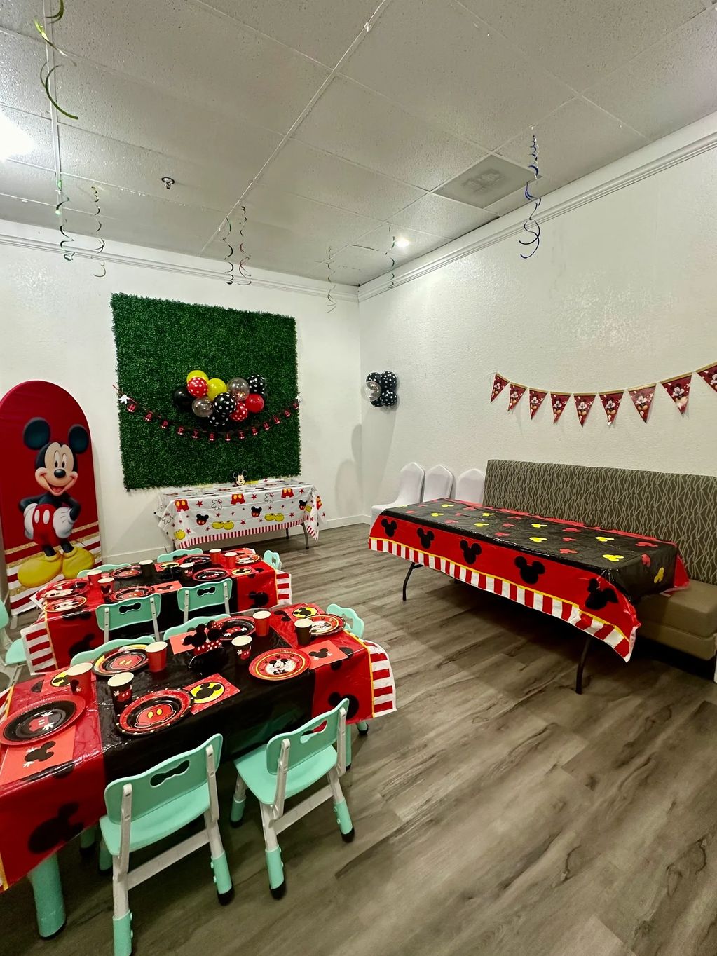 Set up in Ducky room with a Semi Private Party for 10 Kids.