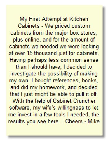Customer review: How CabinetCRUNCHER took the guesswork out of my DIY home cabinetry project.