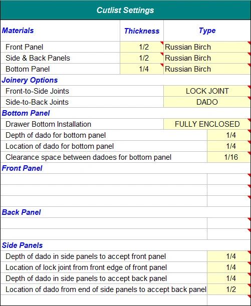 How to build custom drawers using DrawerCRUNCHER Cut List Software
