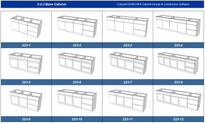 CabinetVIEW 3D cabinet models from the library for custom cabinet design
