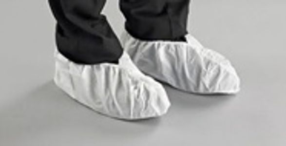 cleanroom white overshoes, elasticated, low lint