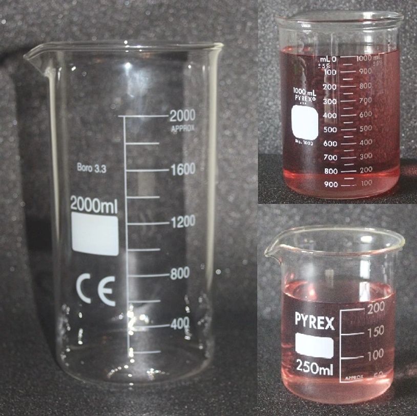 Glass Measuring Beakers, cleanroom