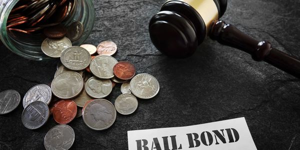 bail bond, cash, and gavel