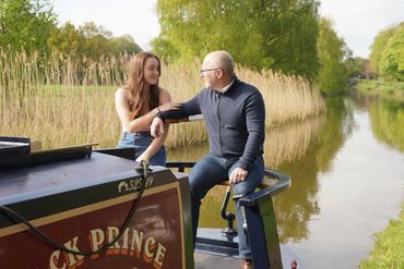 Travel photography, canal boating, family