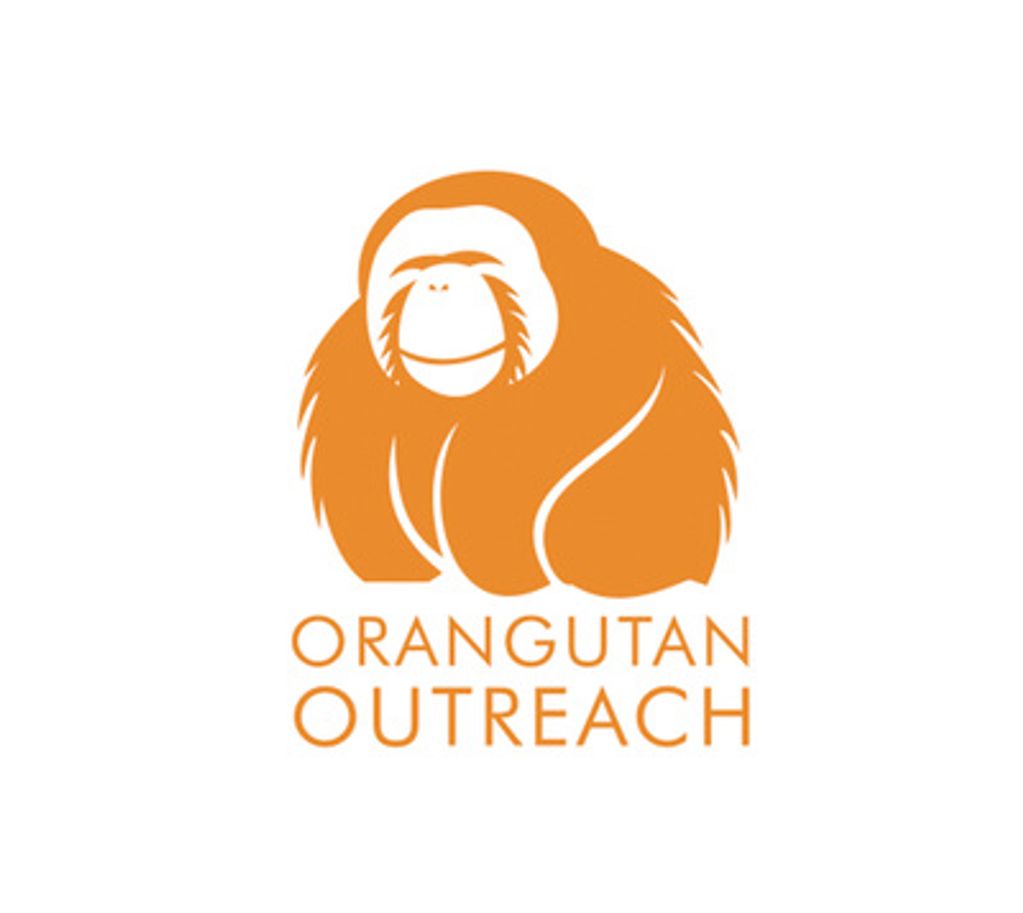 A bright orange logo by M Hammond Creative showcasing a cute round orangutan above the words ORANGUT