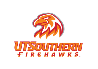 UT Southern Firehawks logo featuring a stylized eagle head with bold text.