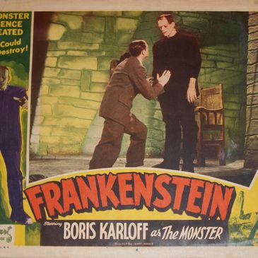 Vintage Frankenstein lobby card Boris Karloff