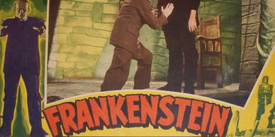vintage Frankenstein lobby card Boris Karloff