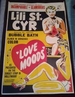 Love Moods Poster 1952 Lili St. Cyr bubble bath routine burlesque
