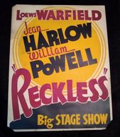 Reckless 1935 San Francisco Trolley Window Card Jean Harlow William Powell Loews Warfield Theater
