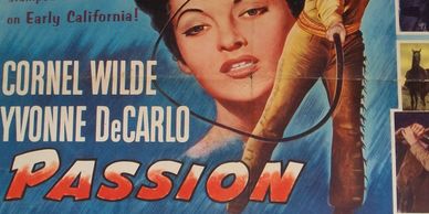 vintage Passion half-sheet movie poster Yvonne DeCarlo Cornel Wilde