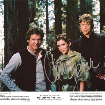 Carrie Fisher autographed Return of the Jedi mini lobby card