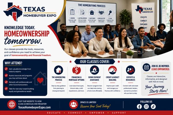 Texas Homebuyer Expo promoting homeownership education and resources.