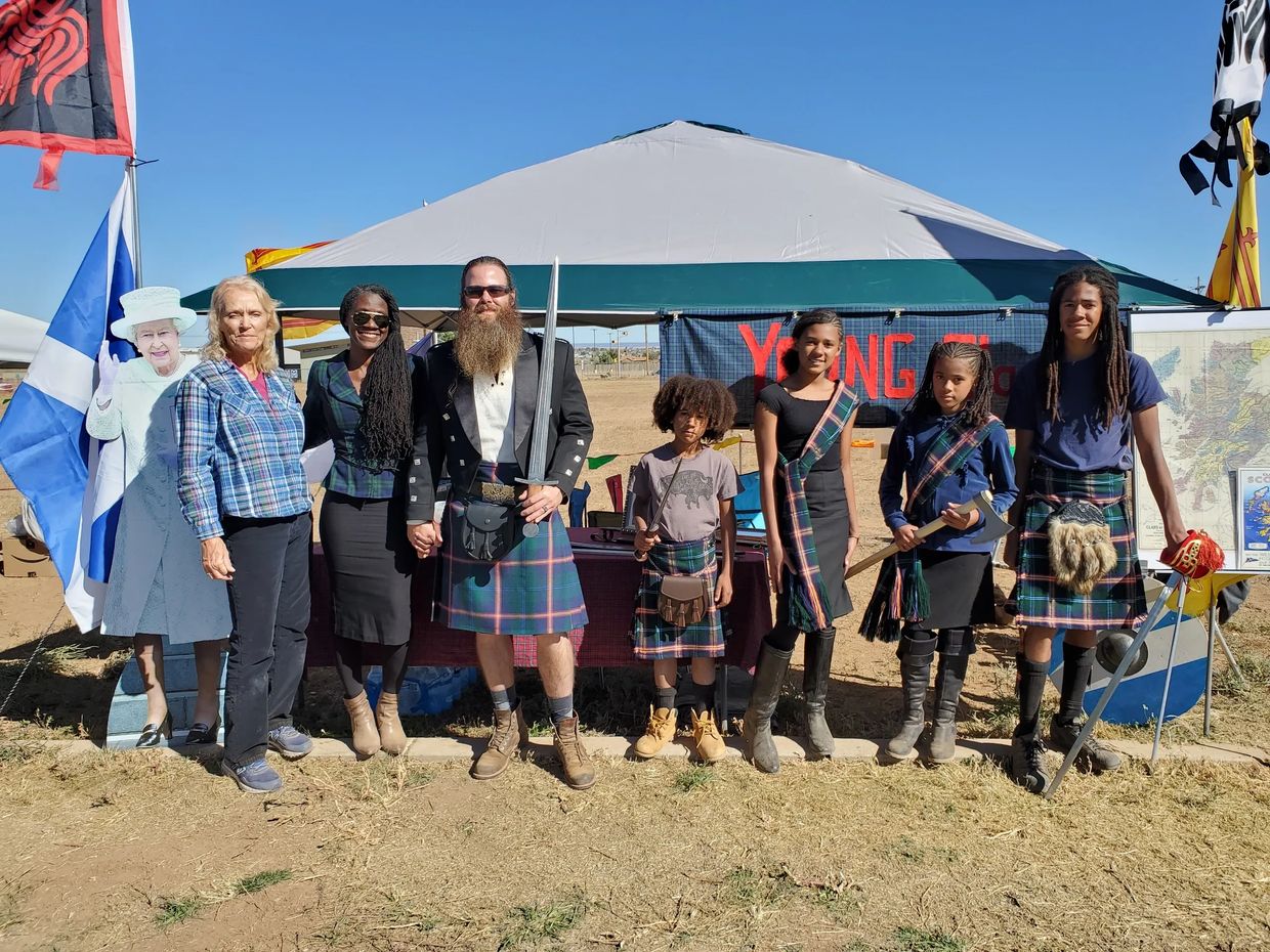 Clan Young at the Rio Grande Celtic Festival in Edgewood, NM 2021