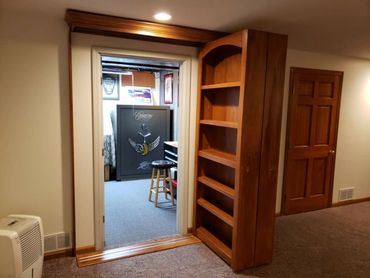 Hidden bookcase door